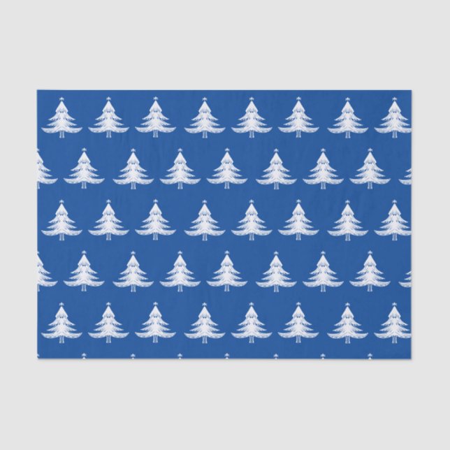Navy Blue Christmas Tree Seidenpapier (Vorderseite)