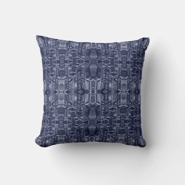 Navy Blue City Pattern Pillow Kissen (Vorderseite)