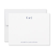 Navy Blue Classic Elegant Couple Initials