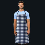 Navy Blue Classic Gingham Karo Kariert Schürze<br><div class="desc">Moderner Sommer Trend,  Picknick Gingham kariertes Tartan Muster in Marineblau und Weiß.</div>