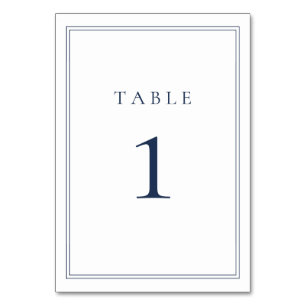 Navy Blue Classic Minimalistisch Wedding Tischnummer