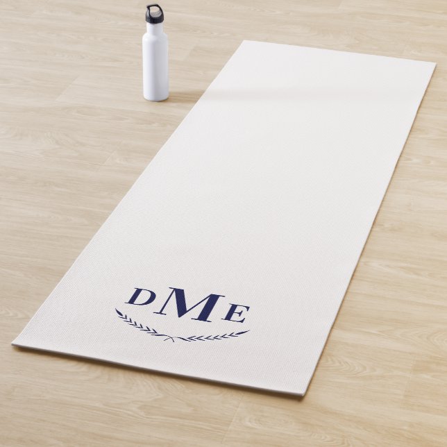 Navy Blue Classic Monogram Übung Yogamatte (Beispiel)