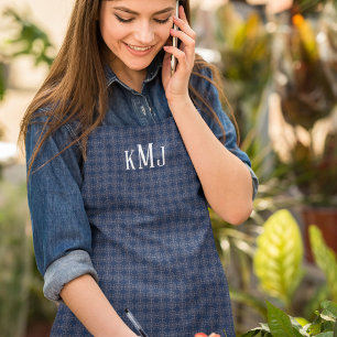 Navy Blue Classic Silberschneeflocken Elegant Cust Schürze