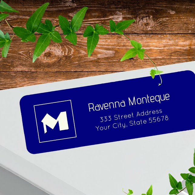 Navy Blue Classy Personalized Monogram Letter Name (Von Creator hochgeladen)