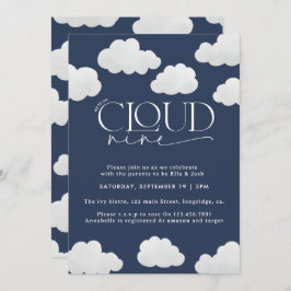 Navy Blue Cloud 9 Dusche modern stilvoll Einladung