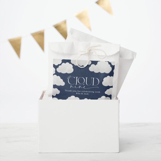 Navy Blue Cloud 9 Dusche modern stilvoll Geschenktütchen (Party)