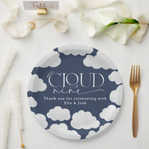 Navy Blue Cloud 9 Dusche modern stilvoll Pappteller
