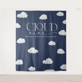 Navy Blue Cloud 9 Dusche modern stilvoll Wandteppich