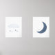 Navy Blue Cloud and Moon Boy Kinderzimmer Deco Bilderwand Sets (Front)