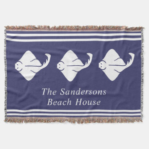 Navy Blue Coastal Nautical Stingray Manta Ray Door Decke