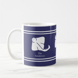 Navy Blue Coastal Nautical Stingray Manta Ray Door Kaffeetasse