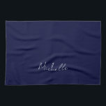 Navy Blue Color Schlicht Moderne Namenskalligraphi Geschirrtuch<br><div class="desc">Dieses Produkt war sehr gut und ich Liebe, wie einfach es ist für individuelles Design. Das Design war sehr einfach, daher bin ich sehr zufrieden, wenn ich kreiere.</div>