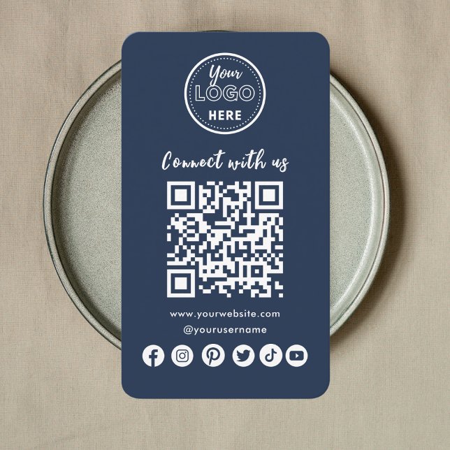 Navy Blue Connect mit dem QR-Code der US Social Me Visitenkarte (Von Creator hochgeladen)