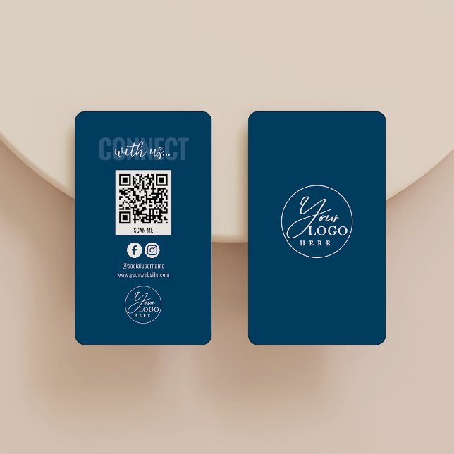 Navy Blue Connect mit dem QR-Code der US Social Me Visitenkarte (Von Creator hochgeladen)