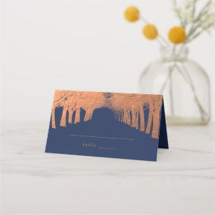 Navy Blue Copper Trees Avenue Hochzeiten Platzkart Platzkarte