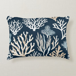 Navy Blue Coral Reef Meereswelt Ocean Coastal Dekokissen