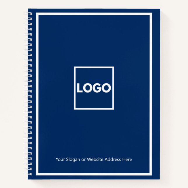 Navy Blue Corporate Logo Company Notizbuch (Vorderseite)