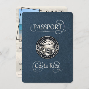 Navy Blue Costa Rica Passport Save The Date