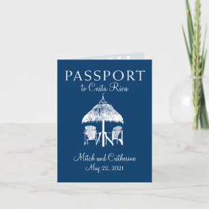 Navy Blue Costa Rica Passport Wedding Einladung