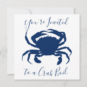 Navy Blue Crab Boil Geburtstag Einladung
