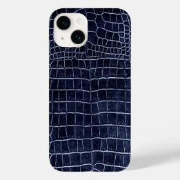 Navy Blue Crocodile Case-Mate iPhone 14 Hülle