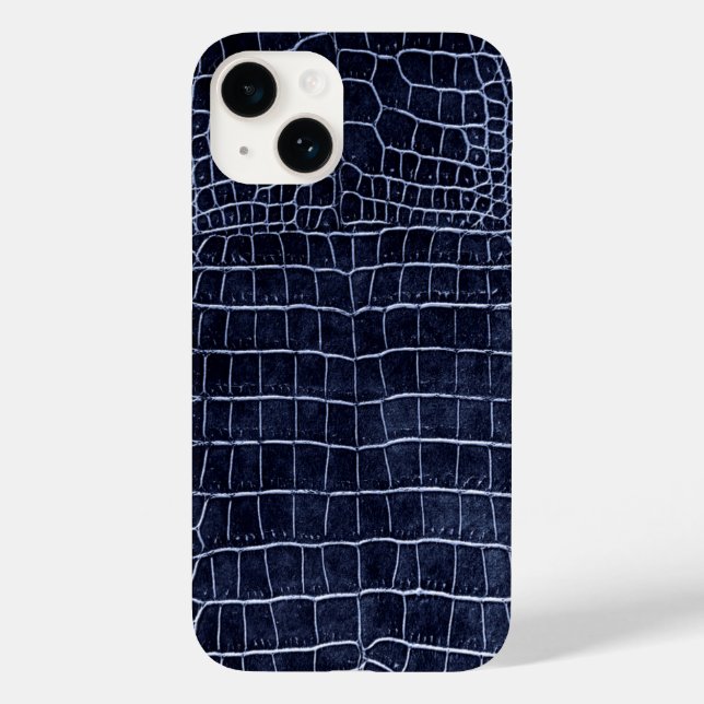 Navy Blue Crocodile Case-Mate iPhone Hülle (Rückseite)