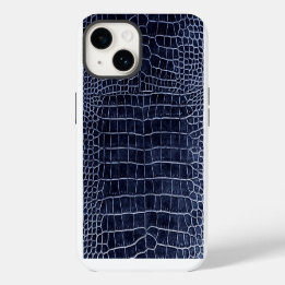 Navy Blue Crocodile iPhone 14 Hülle