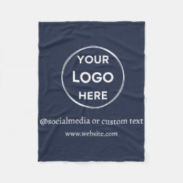 Navy Blue Custom Logo Social Media Modernes Geschä Fleecedecke