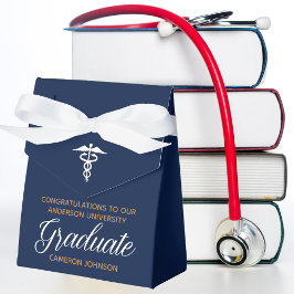 Navy Blue Custom Medical School Graduation Party Geschenkschachtel