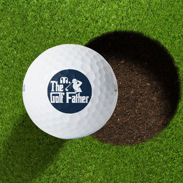 Navy Blue Custom Monogram The Golf Father Golfball (Von Creator hochgeladen)