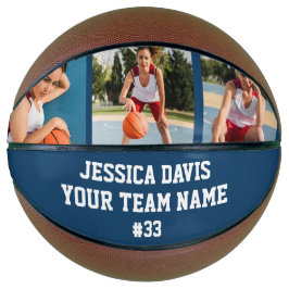 Navy Blue Custom Player Team Sports Personalized  Basketball