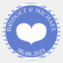 Navy Blue Custom Wedding Siegel Sticker