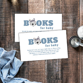 Navy Blue Cute Bow Soccer Boy Books Baby Shower Begleitkarte
