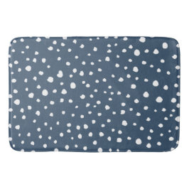 Navy Blue Dalmatian Spots, Dalmatian Dots, Dotted Badematte