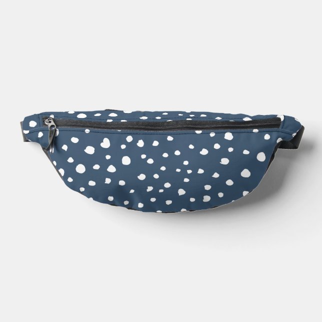 Navy Blue Dalmatian Spots, Dalmatian Dots, Dotted Bauchtasche (Ablage )