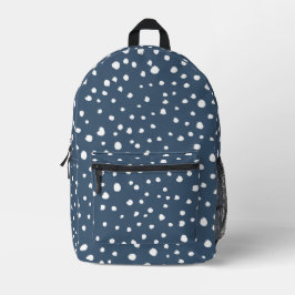 Navy Blue Dalmatian Spots, Dalmatian Dots, Dotted Bedruckter Rucksack