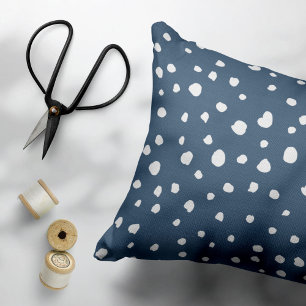 Navy Blue Dalmatian Spots, Dalmatian Dots, Dotted Dekokissen