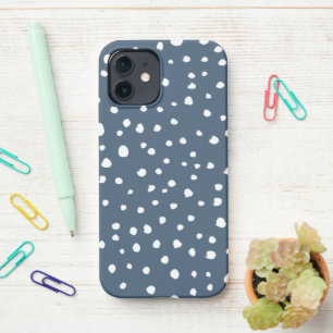 Navy Blue Dalmatian Spots, Dalmatian Dots, Dotted iPhone 12 Hülle