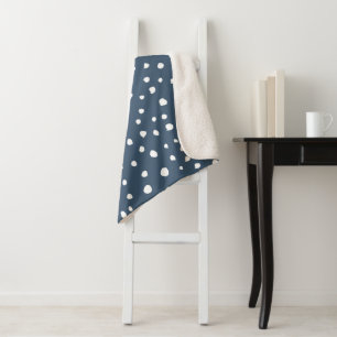 Navy Blue Dalmatian Spots, Dalmatian Dots, Dotted Sherpadecke