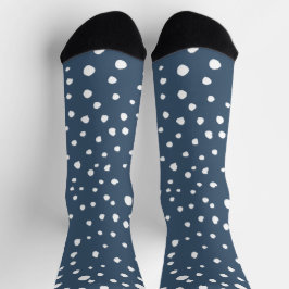 Navy Blue Dalmatian Spots, Dalmatian Dots, Dotted Socken