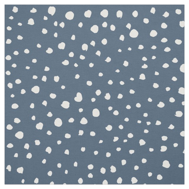 Navy Blue Dalmatian Spots, Dalmatian Dots, Dotted Stoff (Muster)