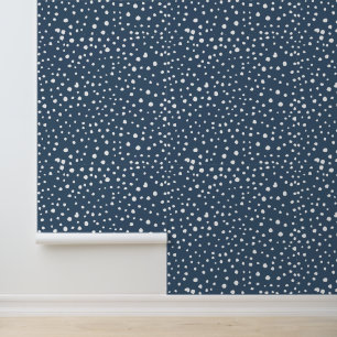 Navy Blue Dalmatian Spots, Dalmatian Dots, Dotted Tapete