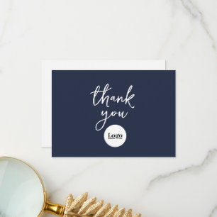 Navy Blue Dankeschön-Karte für Firmenlogos Dankeskarte