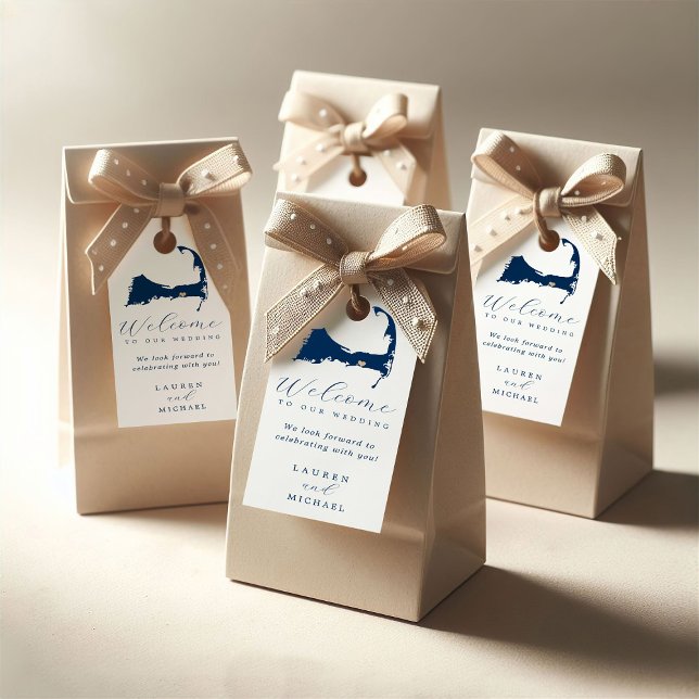 Navy Blue Dennis Cape Cod Map Gold Heart Wedding Geschenkanhänger (Von Creator hochgeladen)