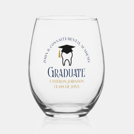 Navy Blue Dental School Custom Dentist Abschluss Weinglas Ohne Stiel