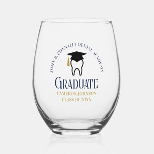 Navy Blue Dental School Custom Dentist Abschluss Weinglas Ohne Stiel