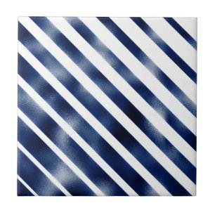 Navy-Blue-Diagonalstreifen-Folienschimmer Fliese