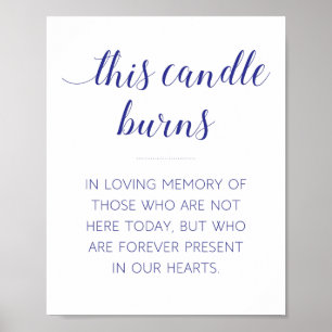 Navy Blue Diese Kerze Brennt Gedenkhochzeit Poster