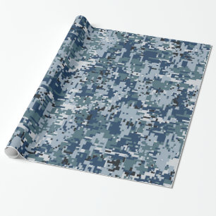 Navy Blue Digital Camouflage Decke Geschenkpapier