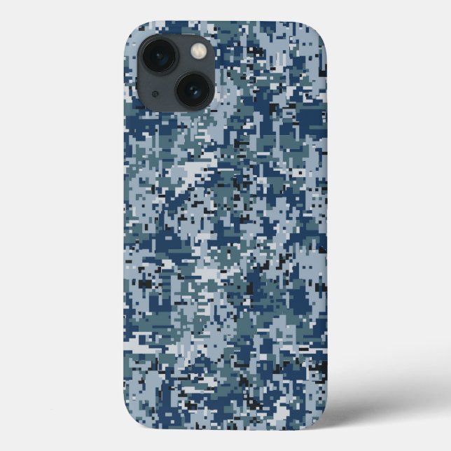 Navy Blue Digital Camouflage Deco Case-Mate iPhone Hülle (Rückseite)